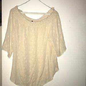 Off white off the shoulder shirt